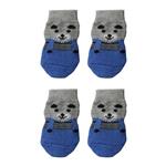 جوراب سگ و گربه مدل Happy Blue Panda سایز S بسته 4 عددی