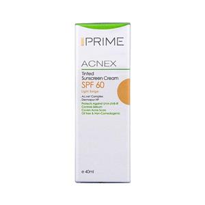 کرم ضد آفتاب رنگی مدل  Acnex Tinted SPF60 بژ روشن پرایم 