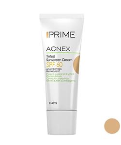 کرم ضد آفتاب رنگی مدل  Acnex Tinted SPF60 بژ روشن پرایم 