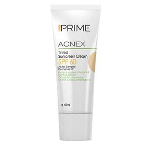 کرم ضد آفتاب رنگی مدل  Acnex Tinted SPF60 بژ روشن پرایم 