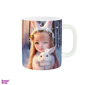 ماگ زیگورات مدل دختر ناز و خرگوش کد 2205