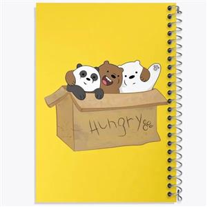 دفتر زبان 50 برگ خندالو مدل سه خط طرح سه خرس کله پوک کد 10604