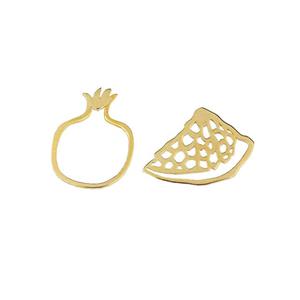 گوشواره طلا 18 عیار دخترانه مدل انتر و هندوانه