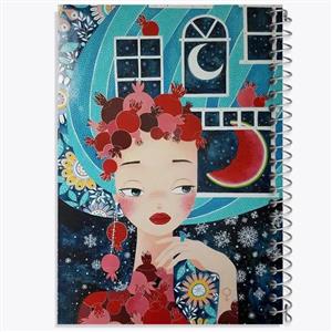 دفتر زبان 50 برگ خندالو مدل سه خط طرح شب یلدا کد 20395