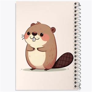 دفتر زبان 50 برگ خندالو مدل سه خط طرح سمور آبی حیوانات بامزه کد 21058