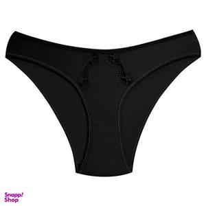 شورت زنانه لین مدل اسلیپ گیپور گلدار کد 4681-602 رنگ مشکی