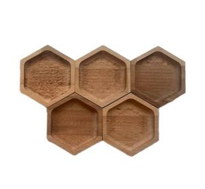 سینی چوبی پنج تیکه طرح شش ضلعی کد 944