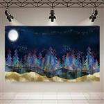 تابلو بوم طرح طبیعت رویایی و آسمان ماهگون کد AR31146