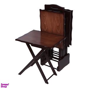 میز عسلی مدل چمدانی تاشو کد 003 مجموعه 4 عددی