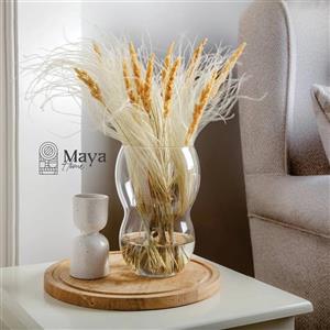 گلدان دکوری مایا مدل موج شفاف کد 13854