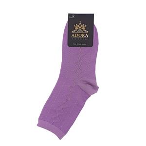 جوراب ساق بلند زنانه آدورا مدل برجسته کد AD04  رنگ بنفش