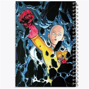 دفتر زبان 50 برگ خندالو مدل دو خط طرح سایتاما انیمه مرد تک مشتی One Punch Man کد 11342