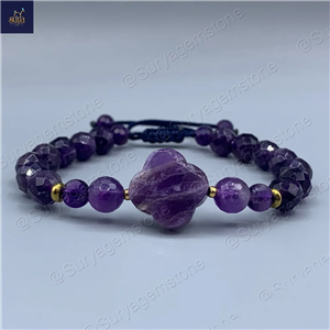 دستبند زنانه سنگ آمیتیست اصل و معدنیRahu Am Cleef