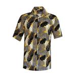 پیراهن آستین کوتاه مردانه مدل هاوایی برگ سوزنی کد TU-M-ZAR