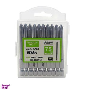 سری پیچ گوشتی چهار سو ولف مدل YP-MAGNETI-PH2x75MM مجموعه 10 عددی