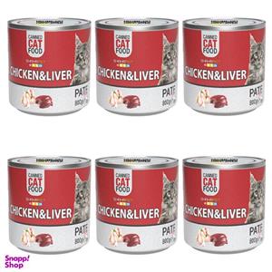 کنسرو گربه شهرپت مدل Chicken And Liver وزن 800 گرم بسته 6 عددی