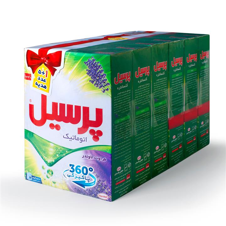 قیمت و خرید پک پودر ماشین لباسشویی پرسیل مدل Lavender بسته 1+5
