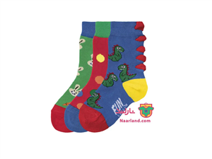 پک ۳ عددی جوراب FUN SOCKS آلمان جعبه دایناسوری کد 0.99