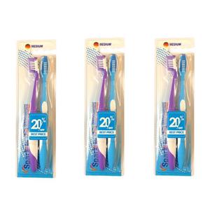 مسواک اسپارکل مدل G license با برس متوسط مجموعه 3 عددی -