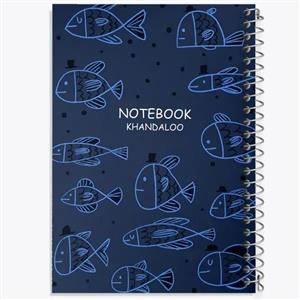 دفتر زبان 50 برگ خندالو مدل سه خط طرح ماهی فروش کد 8147