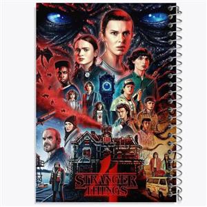 دفتر زبان 50 برگ خندالو مدل دو خط طرح سریال استرنجر تینگز Stranger Things کد 19305