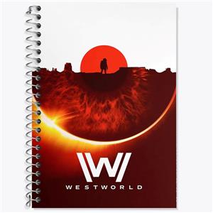 دفتر زبان 50 برگ خندالو مدل دو خط طرح سریال وست ورلد West World کد 10203