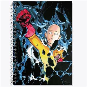 دفتر زبان 50 برگ خندالو مدل دو خط طرح سایتاما انیمه مرد تک مشتی One Punch Man کد 10528