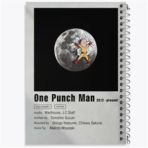 دفتر زبان 50 برگ خندالو مدل دو خط طرح سایتاما انیمه مرد تک مشتی One Punch Man کد 10528