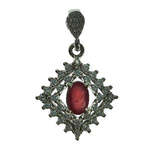 آویز گردنبند نقره زنانه سلین کالا مدل یاقوت سرخ کد 83