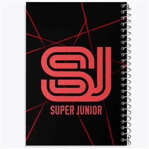 دفتر زبان 50 برگ خندالو مدل دو خط طرح گروه سوپر جونیور Super Junior کد 12182