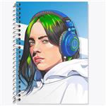 دفتر زبان 50 برگ خندالو مدل دو خط طرح بیلی آیلیش Billie Eilish کد 2770