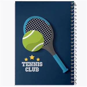 دفتر زبان 50 برگ خندالو مدل دو خط طرح تنیس Tennis کد 26623