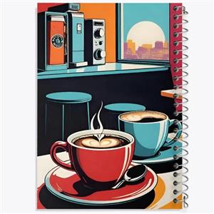 دفتر زبان 50 برگ خندالو مدل دو خط طرح قهوه Coffee کد 22000