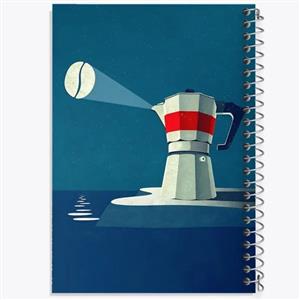 دفتر زبان 50 برگ خندالو مدل دو خط طرح قهوه Coffee کد 22002