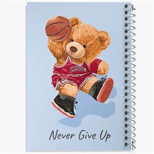 دفتر زبان 50 برگ خندالو مدل دو خط طرح تدی Teddy کد 26153