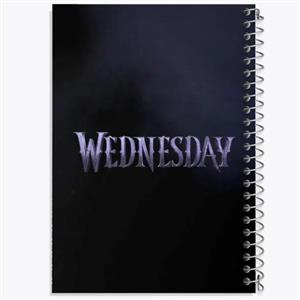 دفتر زبان 50 برگ خندالو مدل دو خط طرح سریال ونزدی Wednesday کد 25184