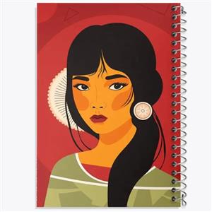 دفتر زبان 50 برگ خندالو مدل دو خط طرح دختر قوی Girl Power کد 28947