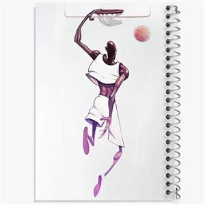 دفتر زبان 50 برگ خندالو مدل دو خط طرح بسکتبال کد 4991