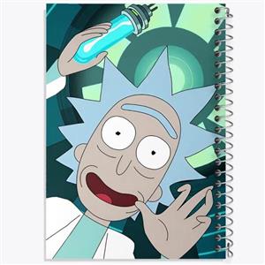 دفتر زبان 50 برگ خندالو مدل دو خط طرح ریک و مورتی Rick and Morty کد 3209