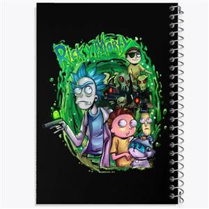 دفتر زبان 50 برگ خندالو مدل دو خط طرح ریک و مورتی Rick and Morty کد 3210