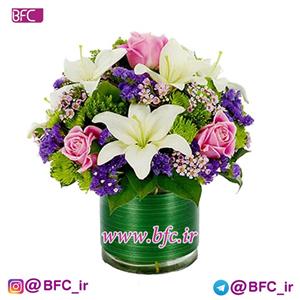گلدان رز و کرزنتیا و لیلیوم bfc-2619