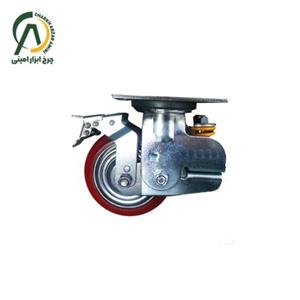 چرخ پلی اورتان کمک فنردار گردان ترمزدار قطر ۱۲۵ میلی متر کد 20664