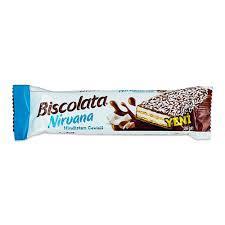 ویفر بیسکولاتا نیروانا اورجینال با روکش شکلات و نارگیل 100 گرم Biscolata NIRVANA Wafer 