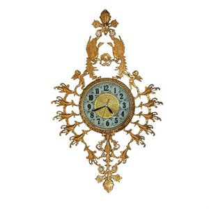 ساعت دیواری برنجی مدل سیمرغ کد H-1219