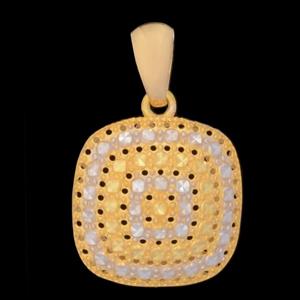 آویز گردنبند طلا 18 عیار زنانه طلای مستجابی مدل آوا مربعی کد 403010 -
