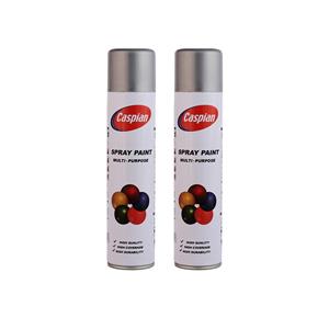 اسپری رنگ نقره ای کاسپین مدل cas حجم 300 میلی لیتر مجموعه 2 عددی