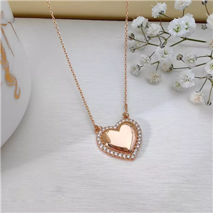 پلاک زنانه طرح قلب نگین دار ژوپینگ کد 226