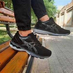 کتونی ورزشی مردانه سایز بزرگ مدل اسیکس کایانو(asics kayanoo)| 44-47| رنگ مشکی| تنفسی| بند دار 