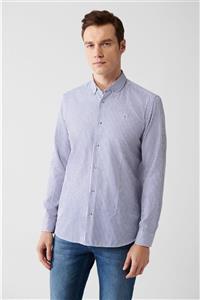 دکمه ای با صدای بلند و باریک مردانه پیراهن برش A31Y2027 آوا Avva