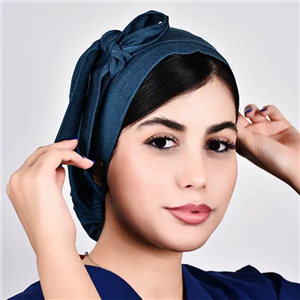 کلاه حجاب ساده سبز جین